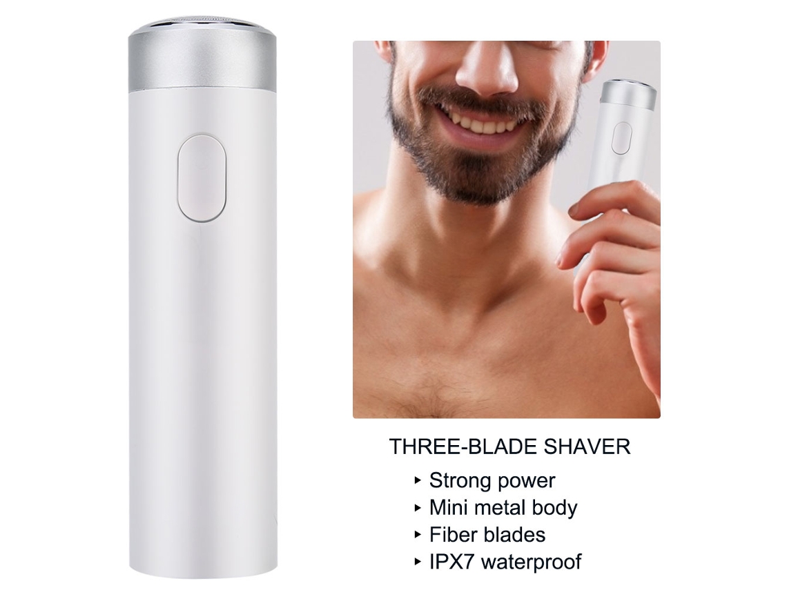 2026 recortadora Eléctrica Portátil Impermeable para Barba Y Patillas Herramienta de Afeitado para Hombres Blanco