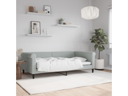 Vidaxl Sofá-cama 100x190 Cm Veludo Cinzento-claro
