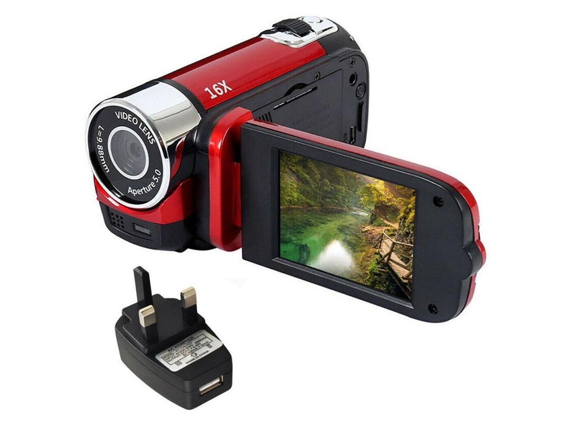 Yuru câmera de Vídeo Digital 16x Full Hd 1080p Zoom Gravador Vlogging Lcd 2.7 Polegadas com Microfone Led Uk Plug