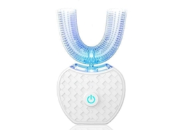 Escova de Dentes Elétrica para Adultos Ultrassônica em Forma U Limpeza Oral 360 ​​graus Carr Egamento Sem Fio e Luz L GOKOCO