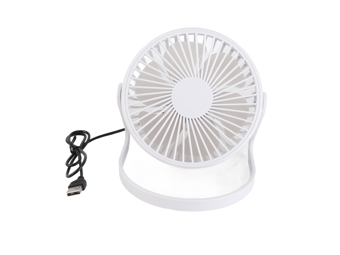 Ventilador de Mesa Mini Rotativo 360° Baixo Ruído Usb Branco