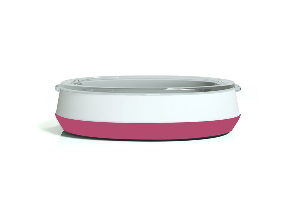 Tigela Portátil Para Água E Alimentos, Em Vidro, Acabamento Rosa, Para Refeições E Hidratação Diária