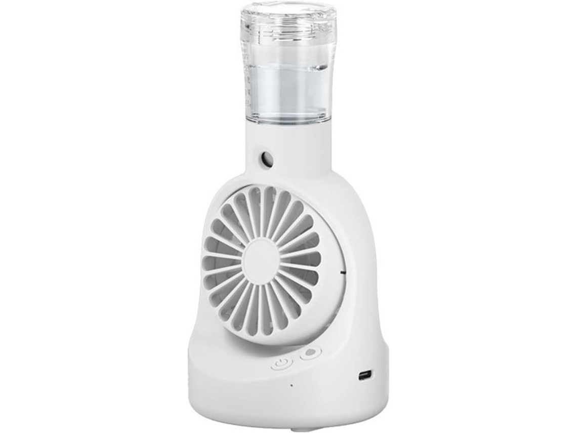 Ventilador Portátil Recarregável com Névoa, Ventilador de Mesa, Pulverizador Leve MDUG (branco)