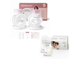 S12 Pro Quick Bomba Elétrica Mãos Livres Sem Fio + Sacos 50un 180ml com Sensor de Temperatura MOMCOZY (2un, Rosa)