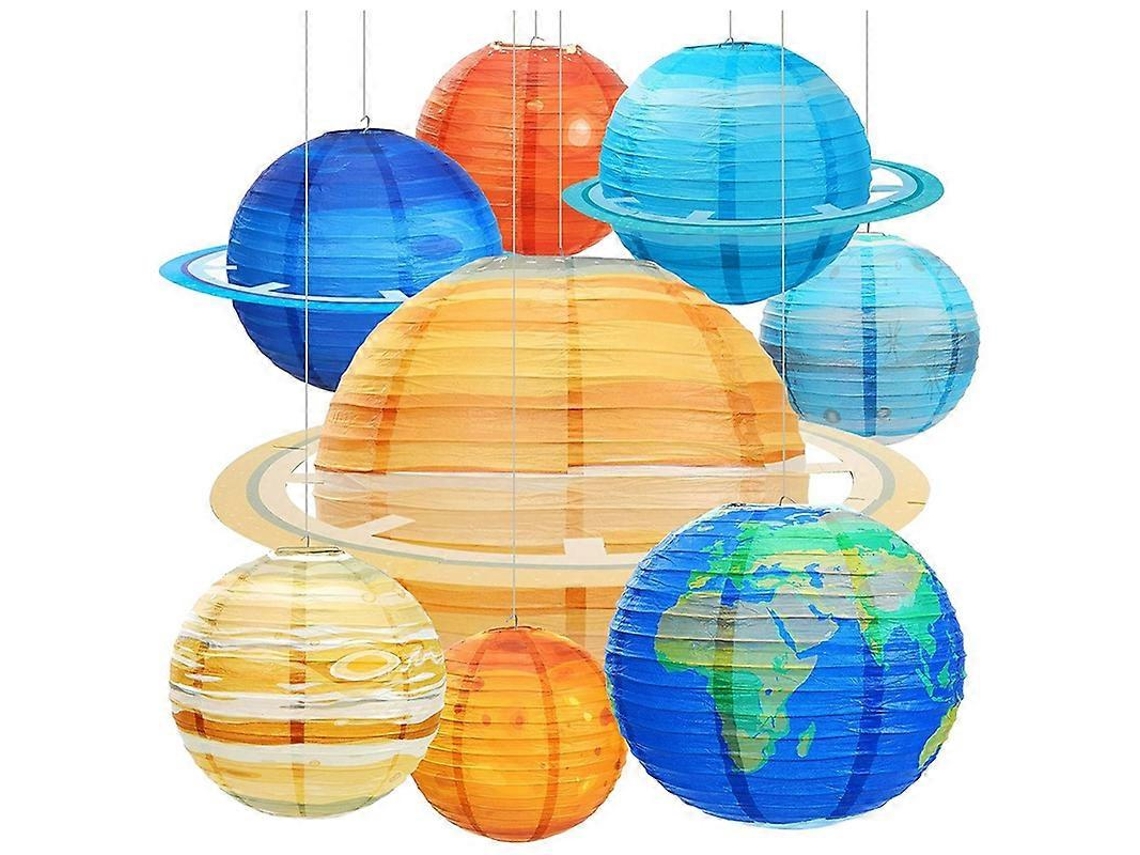 Lanternas De Papel Espaciais Multicoloridas Com Planetas Do Sistema Solar Olysi Shop
