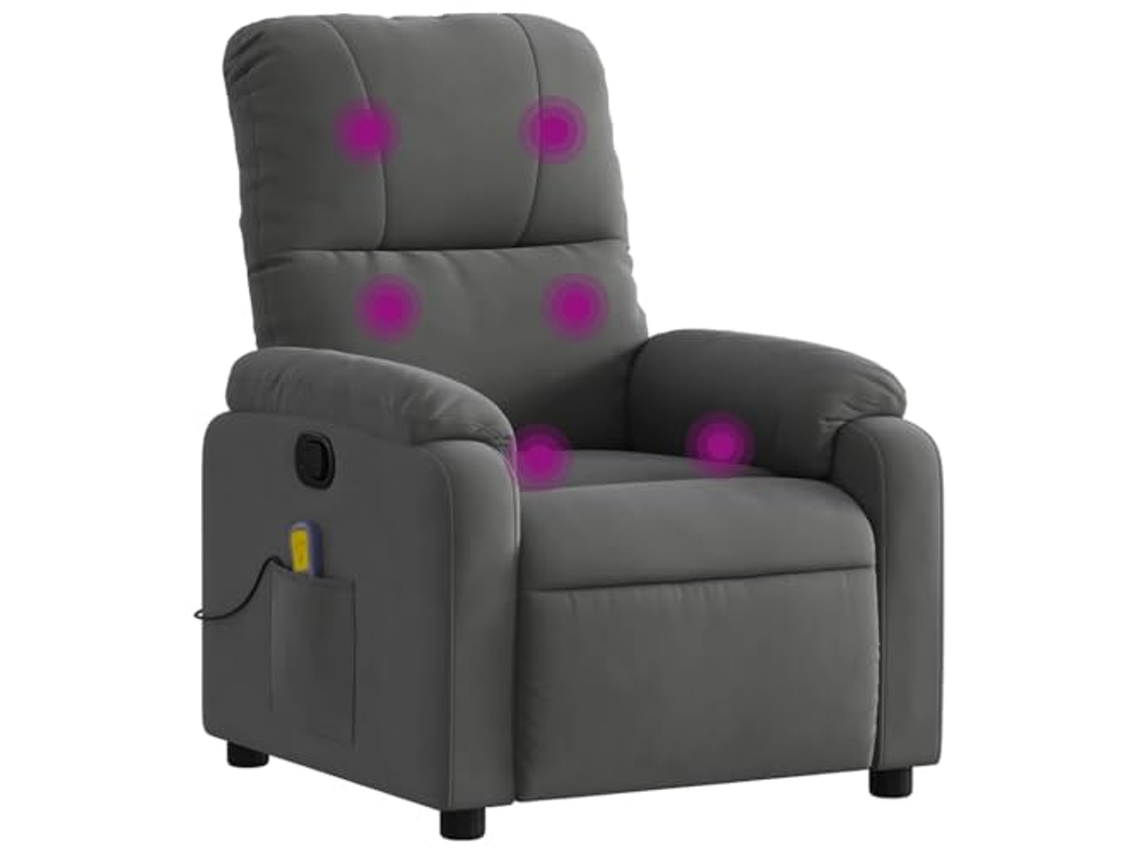Massage Recliner Chair, Massage Recliner Chairs Vidaxl Cinzeto Microfibra