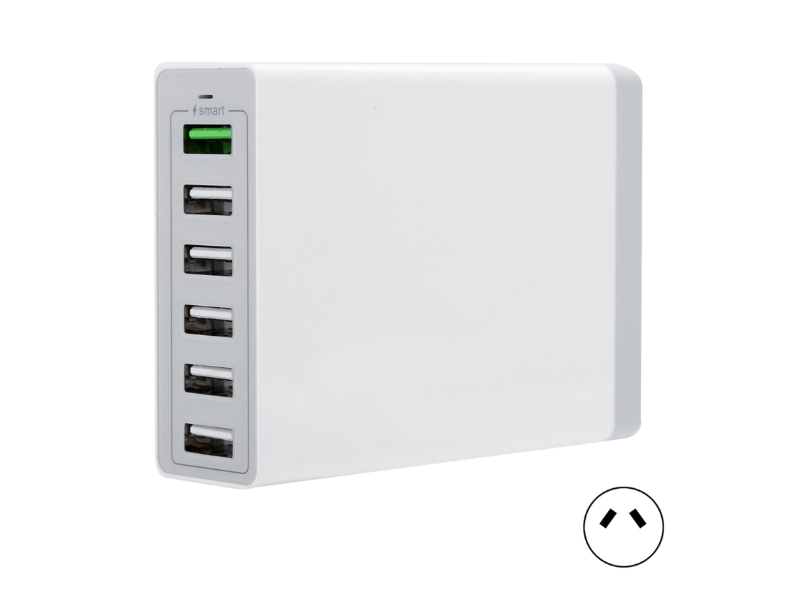 Carregador de Viagem 6 portas EOOCOO (100-240V, rápido)