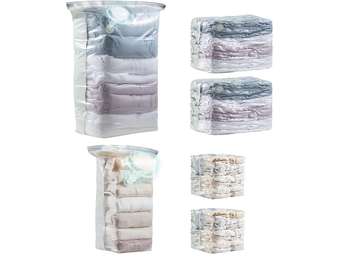 Lurelia Sacos De Armazenamento A Vácuo, Pack 6, 49,5 X 34,5 Cm, Reutilizáveis, Para Casa E Viagem
