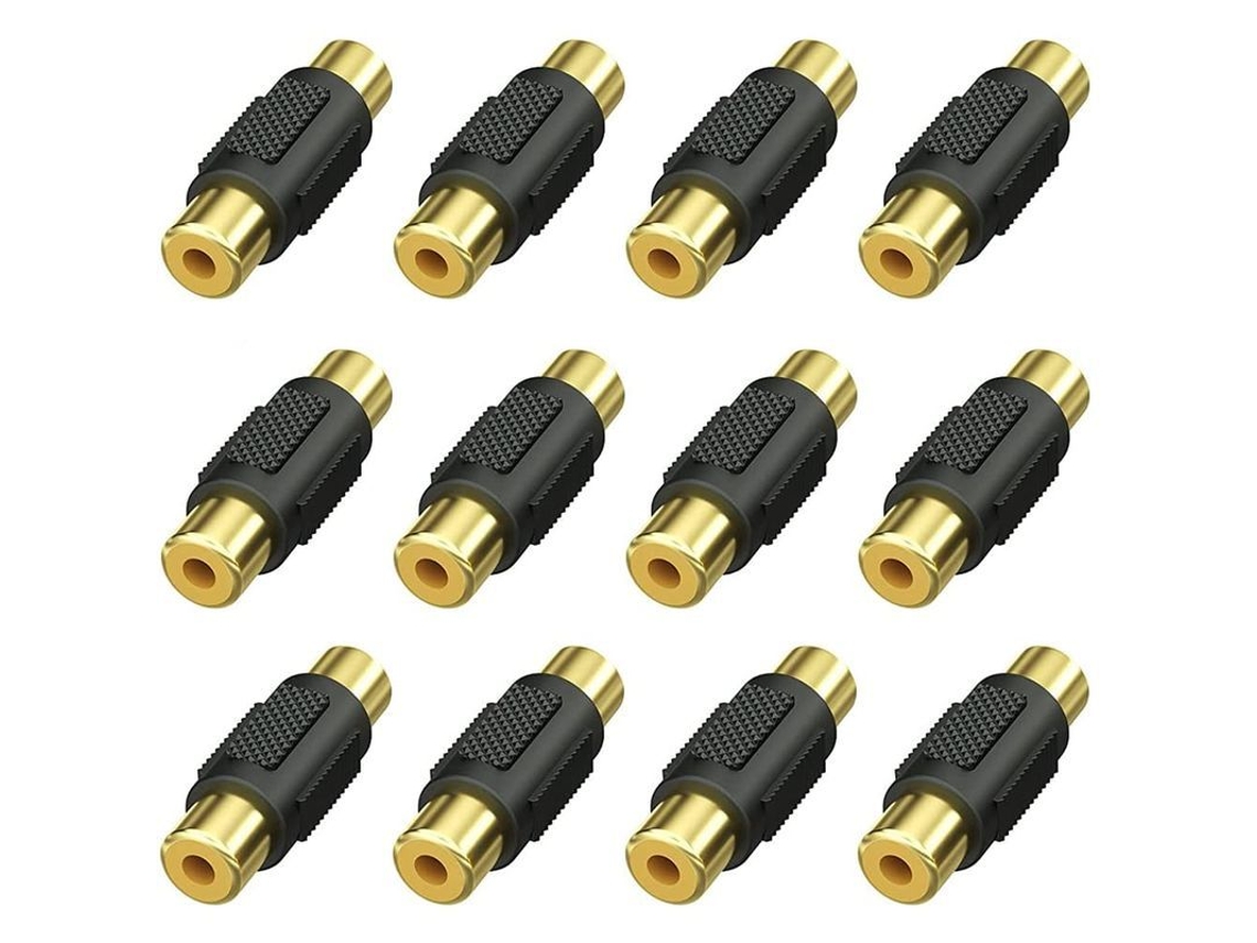 Conector LINJOU RCA fêmea para fêmea, adaptador para alto-falantes, cabo RCA, fonógrafo, amplificador