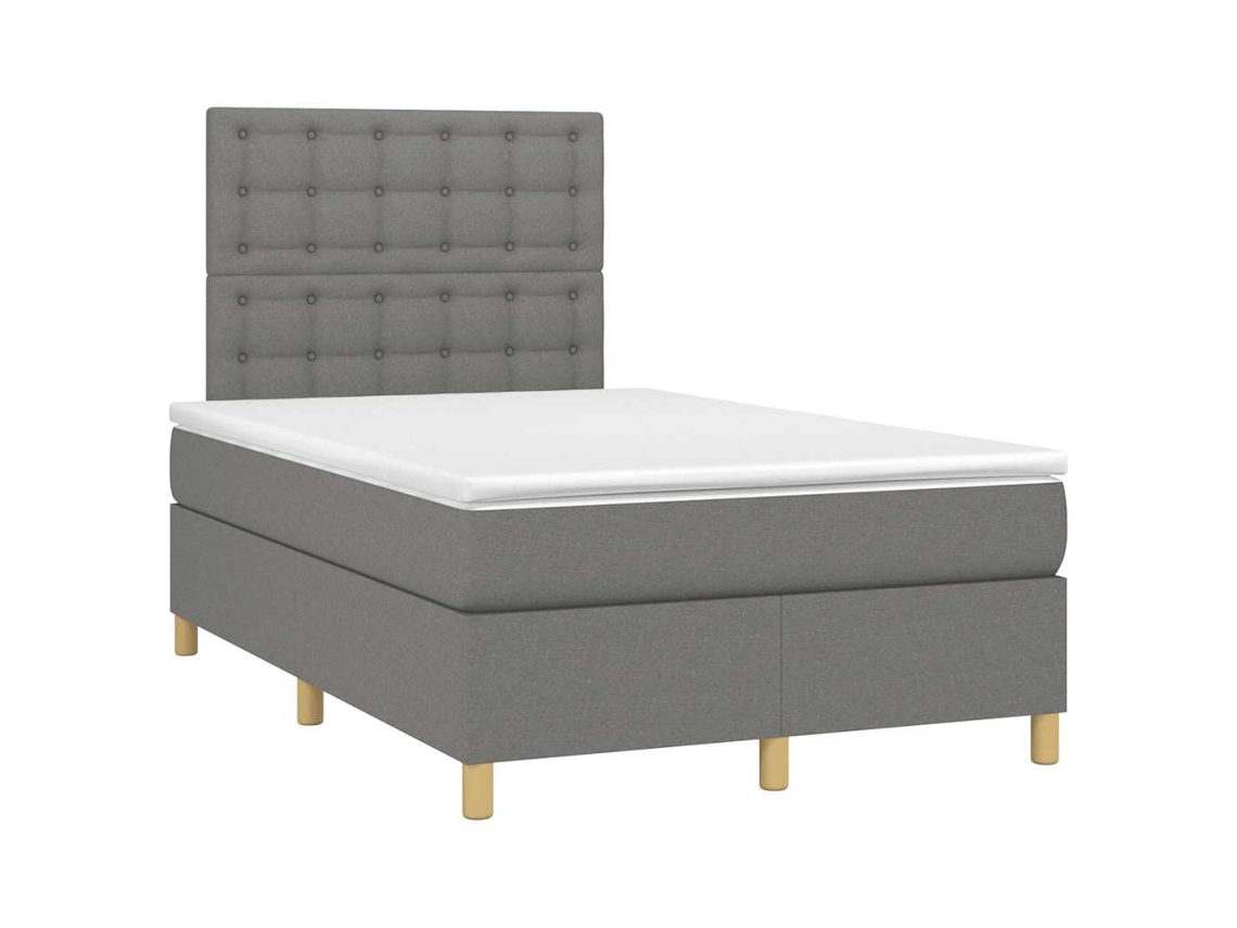 Cama Boxspring com Colchão 120x190 cm Tecido Cinzento Escuro MAISON EXCLUSIVE