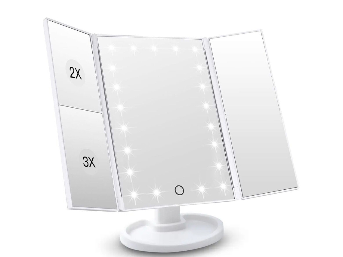 Led Maquiagem Espelho (branco), Touch Control, Design De Trevo