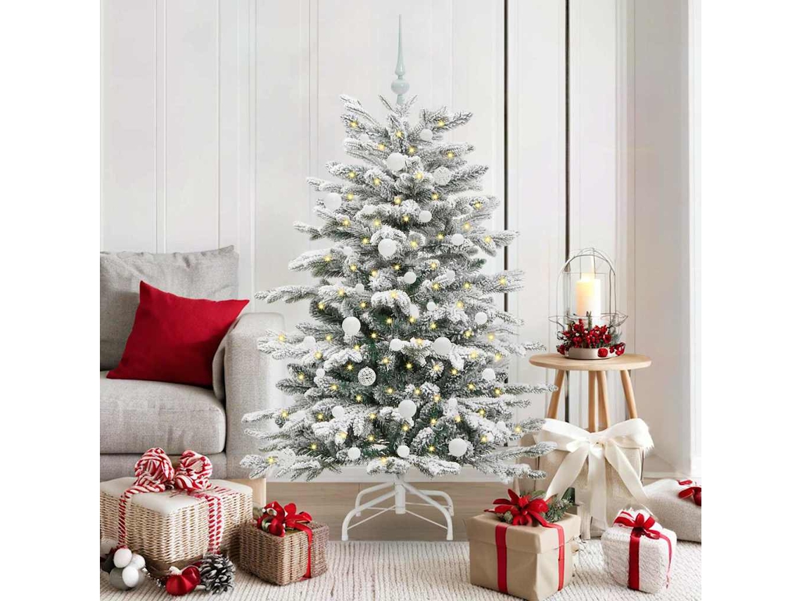 Vidaxl Árvore De Natal Articulada Artificial Branco 150 Cm Pe E Pvc