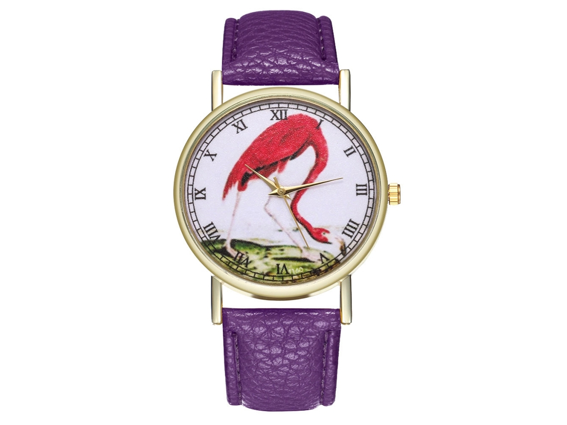 Reloj De Pulsera De Cuero De Quartzo Analógico Unisex Zhoulianfa (morado)