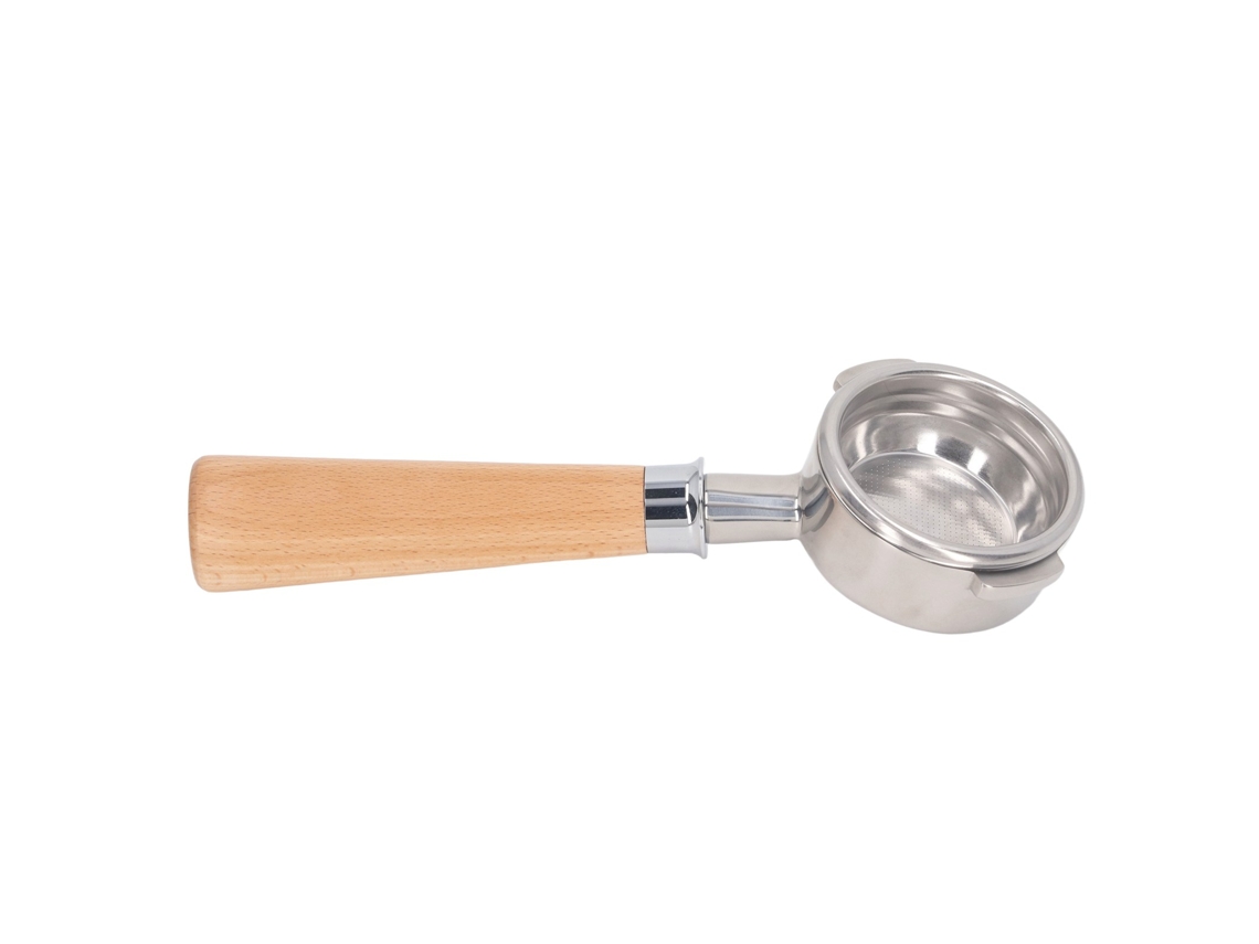 Punho De 58mm Para Máquina De Café Laxiscreed, Feito De Aço Inox E Madeira De Faia Natural