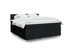 Vidaxl Cama Com Molas/colchão 180x200 Cm Tecido Preto