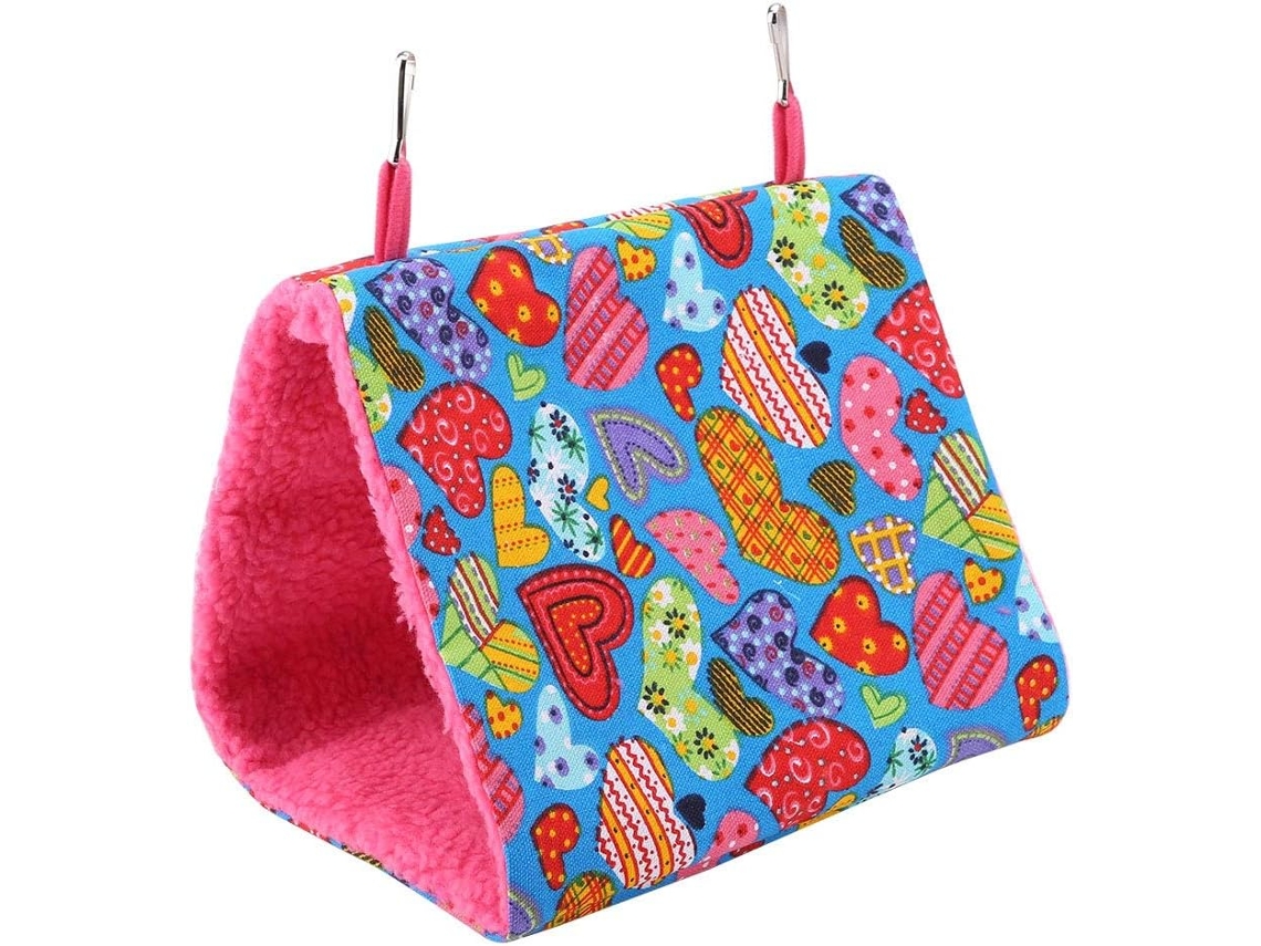 Ninho de Pássaro Quentinho, Macio, Triangular, em Formato de Cabana, Rede Macia e Aconchegante, Gaiola para Pássaros, Brinquedo para Gaiola AQUAFORGE