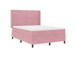 Colchão Pocket Spring De Veludo Estiloso Vidaxl Rosa Veludo (140x190 Cm)
