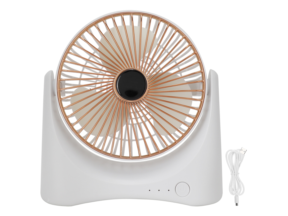 Mini Ventilador Usb Portátil 3 Lâminas Ouro para Escritório