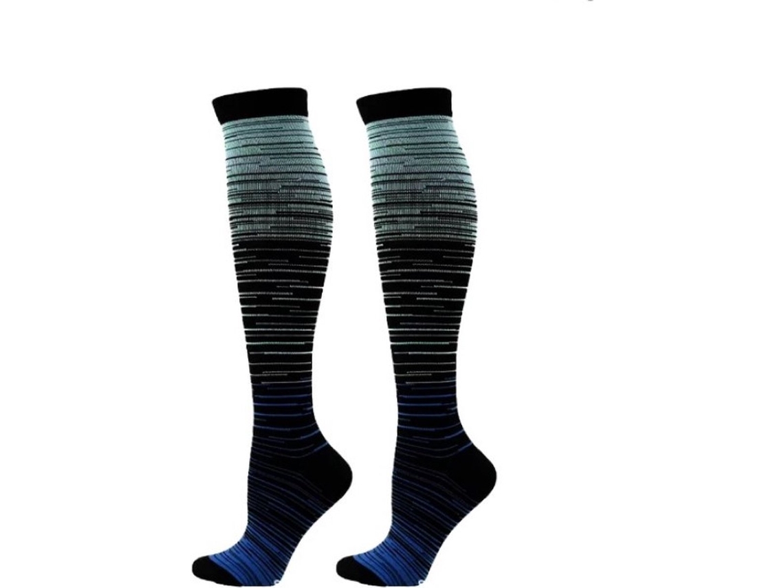 Meias De Compressão, Meias Esportivas, Perfeitas Para Esportes E Viagens De Avião, Tamanho G/gg, Azul