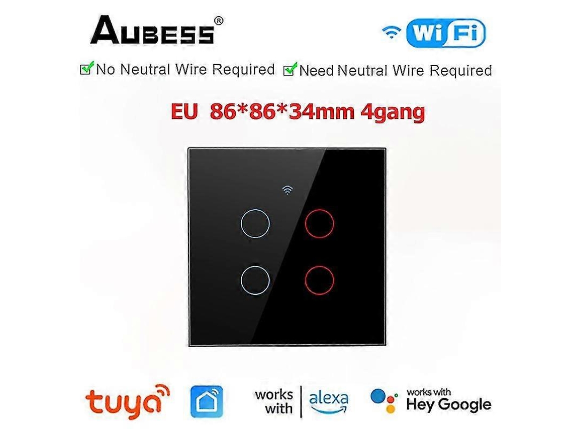 Tuya Wifi Interruptor De Painel Touch De Vidro Com Aplicativo Eua Ue