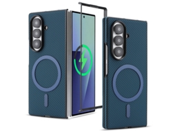 Capa Para Samsung Galaxy Z Fold 7 Magnético Sem Fios Robusta Fino Azul Czhhmart