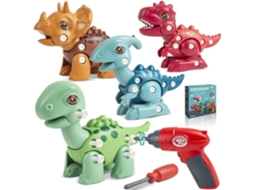 Brinquedos de Dinossauro Desmontados3-5 5-7 Kit de Brincar Stem Learning Construction Building Kids Toys com Furadeira Elétrica 4 Em JEDBESETZT