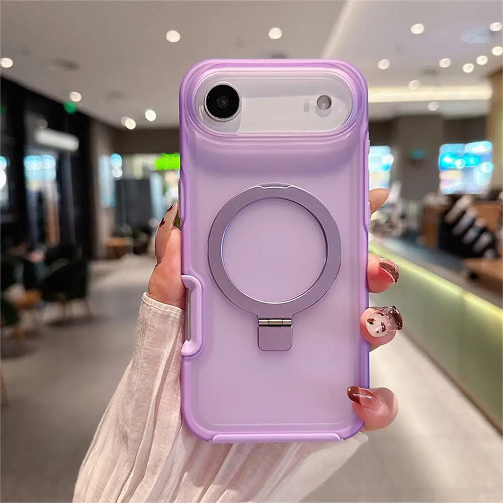 (roxo Claro, Iphone 14 Pro Max) Capa Para Celular Com Suporte Magnético Em Anel, Resistente A Impactos, Capa Protetora Transparente Fosca Em Pctpu.