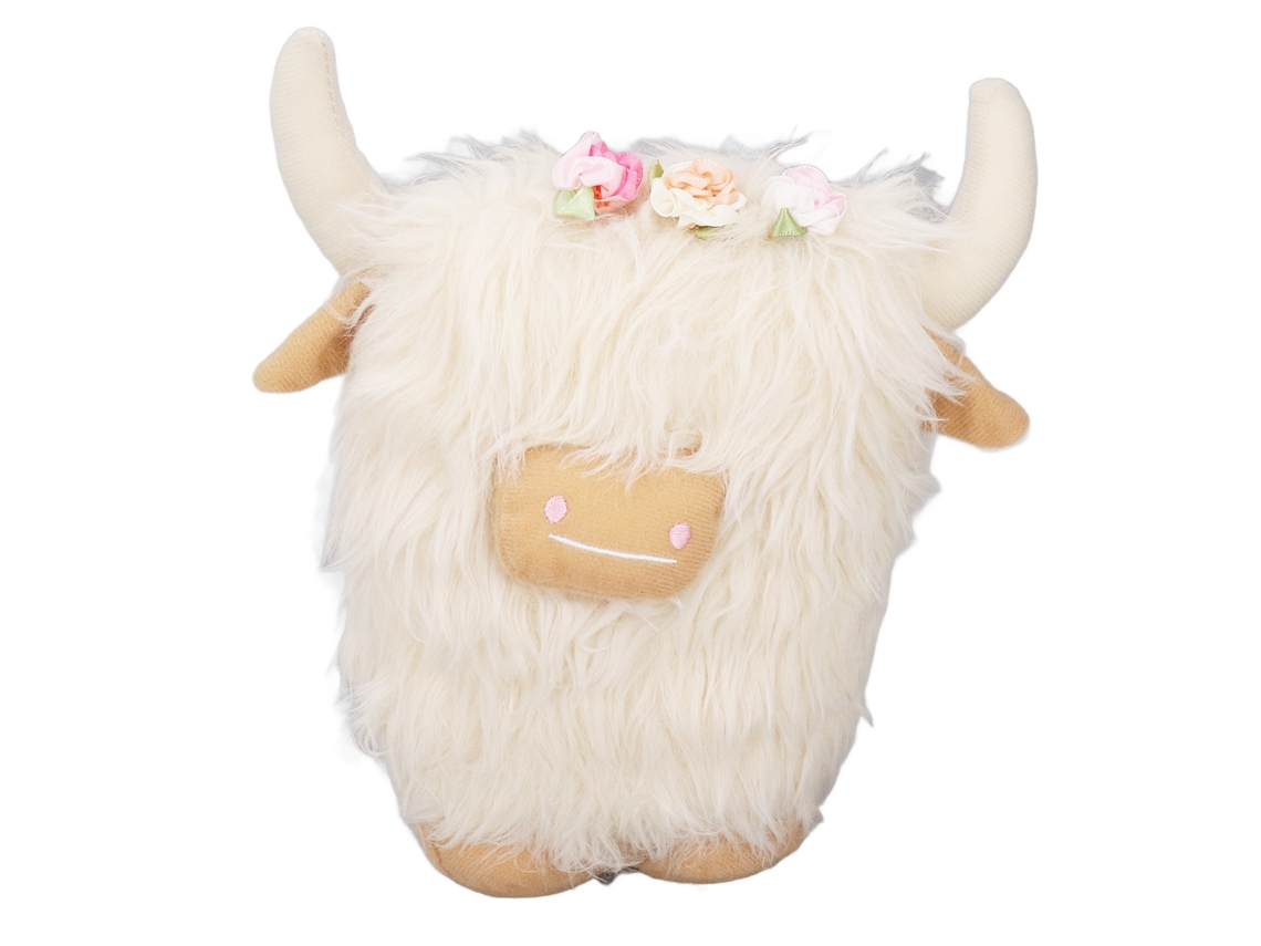 Mali boneco de Pelúcia de Vaca Highland Simulação Macio Sem Rosto para Decoração Residencial Branco