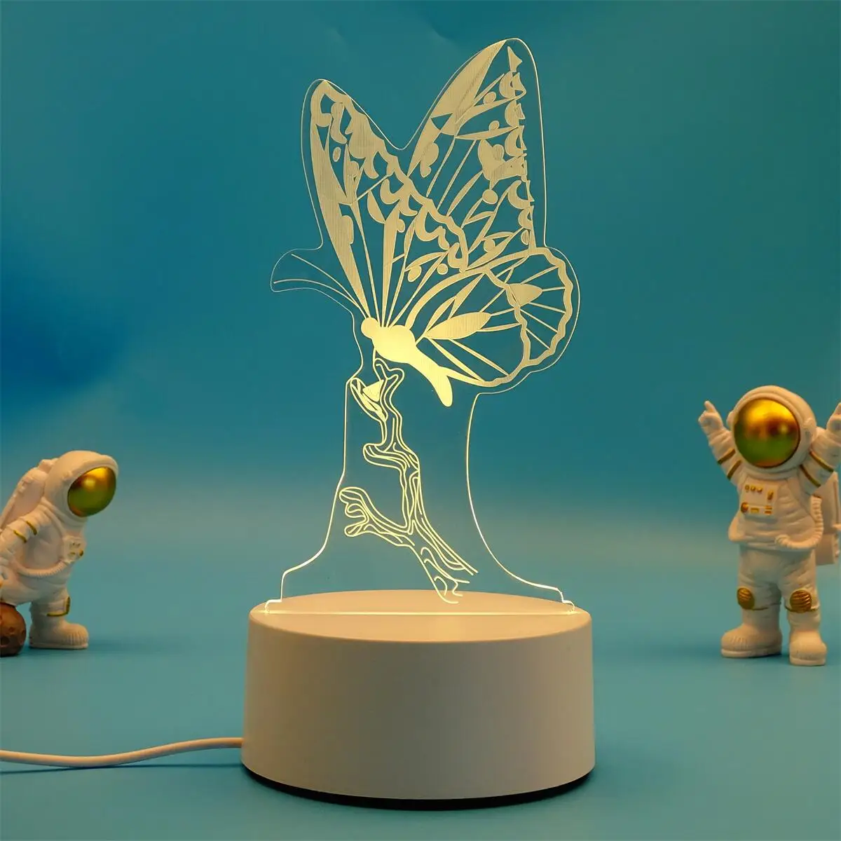 Luminária Noturna Led Usb 3d em Acrílico , Ideal para Decoração de Casa e Quarto. MDUG (7 Cores)
