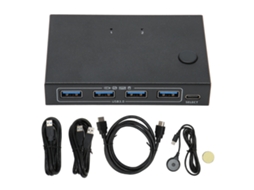 Baoj-2026conmutador Kvm Hdmi 2 Em 1 Saída 4k 60hz 18gbps Usb3.0 Para Compartilhar Teclado, Mouse E Monitor