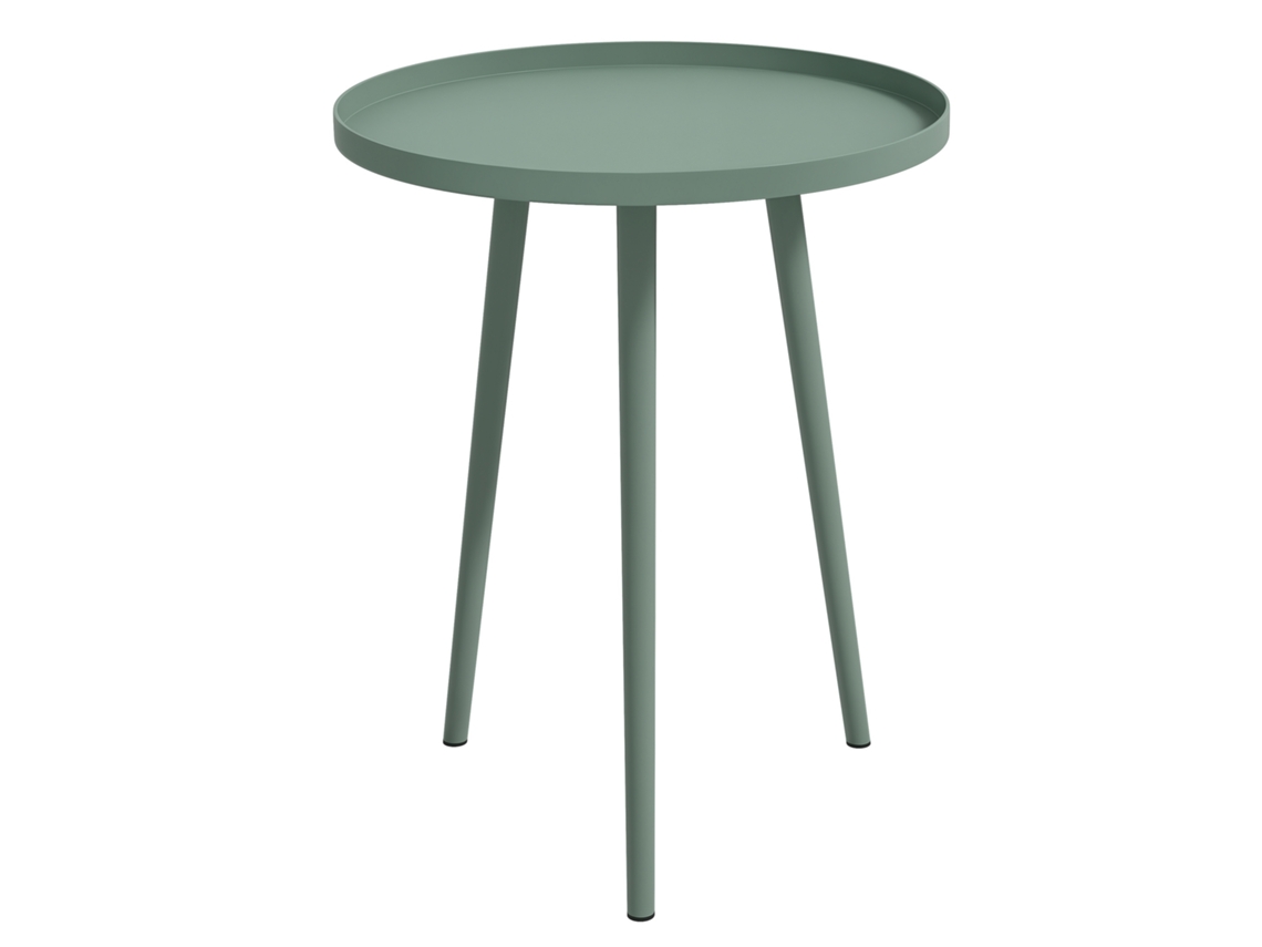 Mesa de centro redonda para jardim, estrutura de aço, Ø40x50 cm, verde ZENCORE SERVICES
