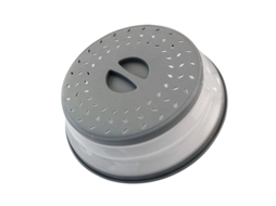 2 Capas de Prato para Micro ondas Anti splash, Plegáveis, Ventiladas, Bpa free, 10,5 Polegadas, Cinza