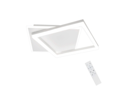 Nettlife Led Luz De Teto Sala Estar Quarto Lâmpada Regulável Com Controlo Remoto 42 W Design Moderno Quadrado Branco Acrílico Para Cozinha