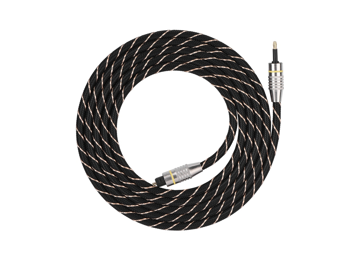 Aetheria cabo de Áudio Óptico Toslink para Mini Plug 3.5mm Spdif Conector Dourado 2m