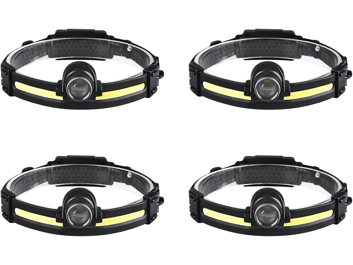 Lanterna de Cabeça com Sensor Led 4x para Uso Externo, Luz Potente, Foco com Zoom, Cob Montado. SFUSHOS