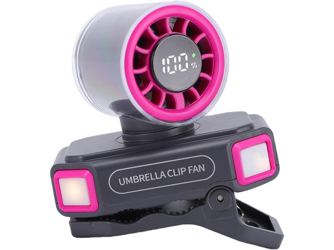 Ventilador De Cintura Com Clipe, 100 Velocidades Ajustáveis Com Visor Digital, Para Praia E Carro, Cinza