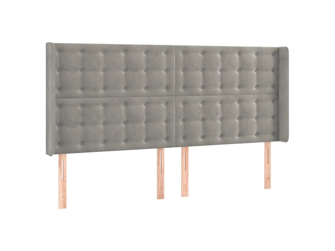 Headboard, Headboards Vidaxl Cinzeto Veludo (203 X 16 X 118/128 Cm)