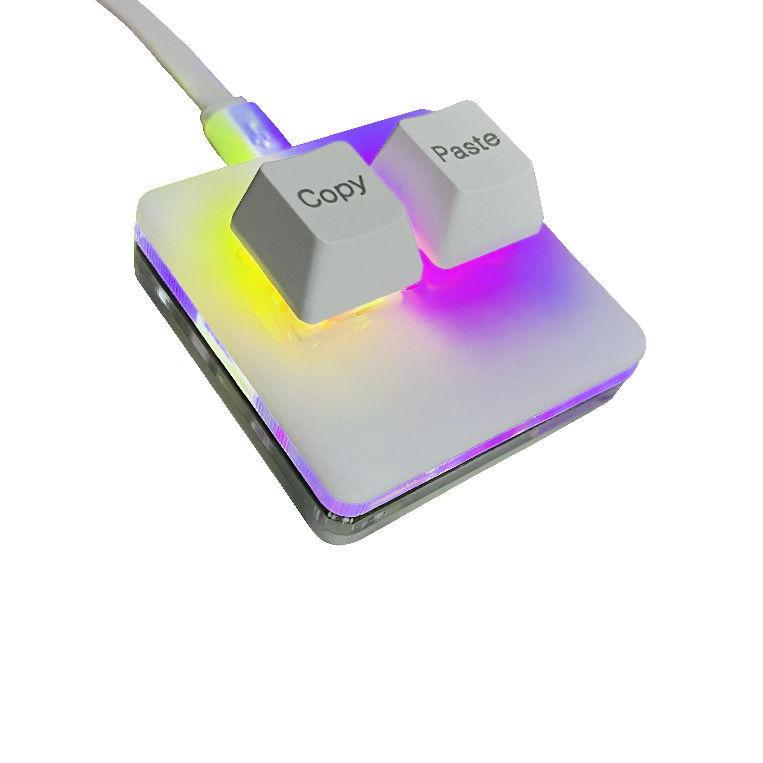 (branco, 2 Teclas) Mini Teclado Mecânico Macro Para Jogos, Controle Multimídia Programável