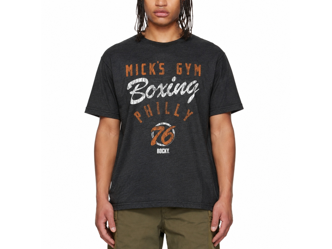 Rockinstone Rocky Movie More Gym Heather Black Adult T-shirt Size:m
