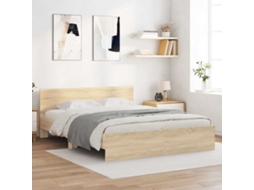 Vidaxl Estrutura de Cama com Cabeceira 140x200 Cm Carvalho Sonoma