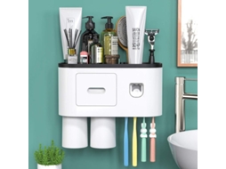 Portacepillos De Baño Colgante Con Dispensador Automático De Pasta Dental Y Almacenamiento Integrado
