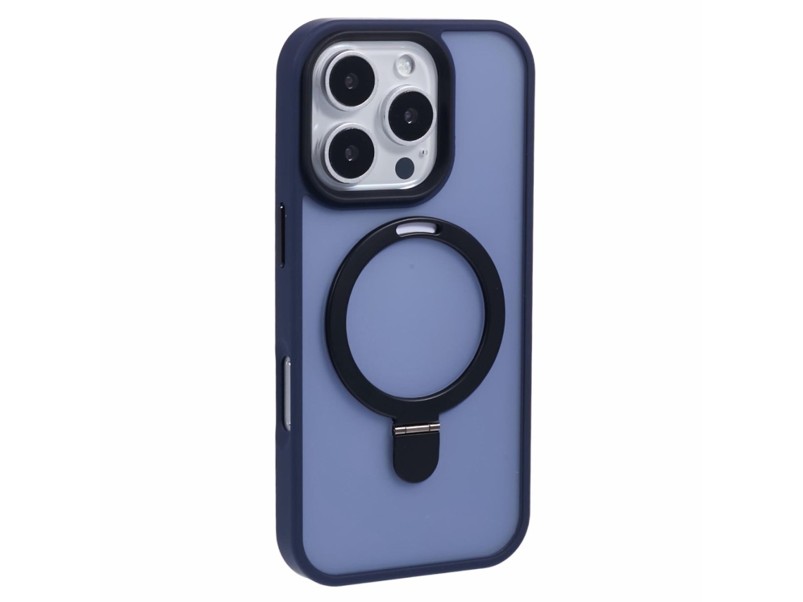 Capa Em Tpu Com Suporte, Compatível Com Magsafe Para Apple Iphone 16 Pro Max - Azul Escuro