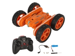 Ats coche de Acrobacias Rc com Luz Giratsória de Dois Lados e 4 Rodas para Grama e Praia Laranja