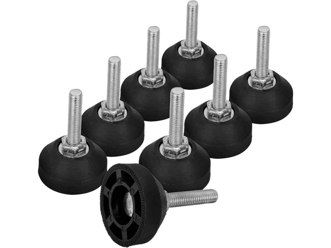 Sewacc Conjunto De 8 Pés Niveladores Ajustáveis Em Aço Carbono Reforçado Para Extensores Pernas Mesa, Para Superfícies