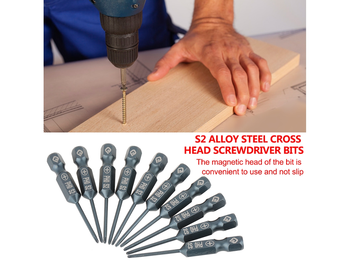 Pontas Phillips Laxiscreed Para Chaves De 1/4", Haste Hexagonal, Feitas Em Aço S2 Durável