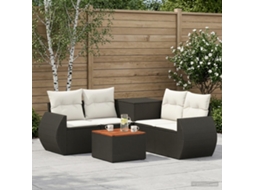 Vidaxl Conjunto De Sofás 6 Unid. Preto E Branco Creme