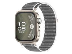Bracelete Para Huawei Watch Fit 4 Pro / Fit 4 / Fit 3 - Nylon Trançado Ondulado - Fecho De Velcro Cinza