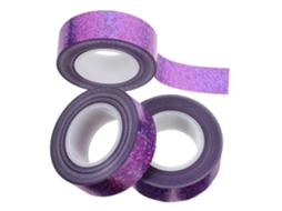 Fita Adesiva Com Glitter, 3 Rolos, Roxa, Alta Aderência