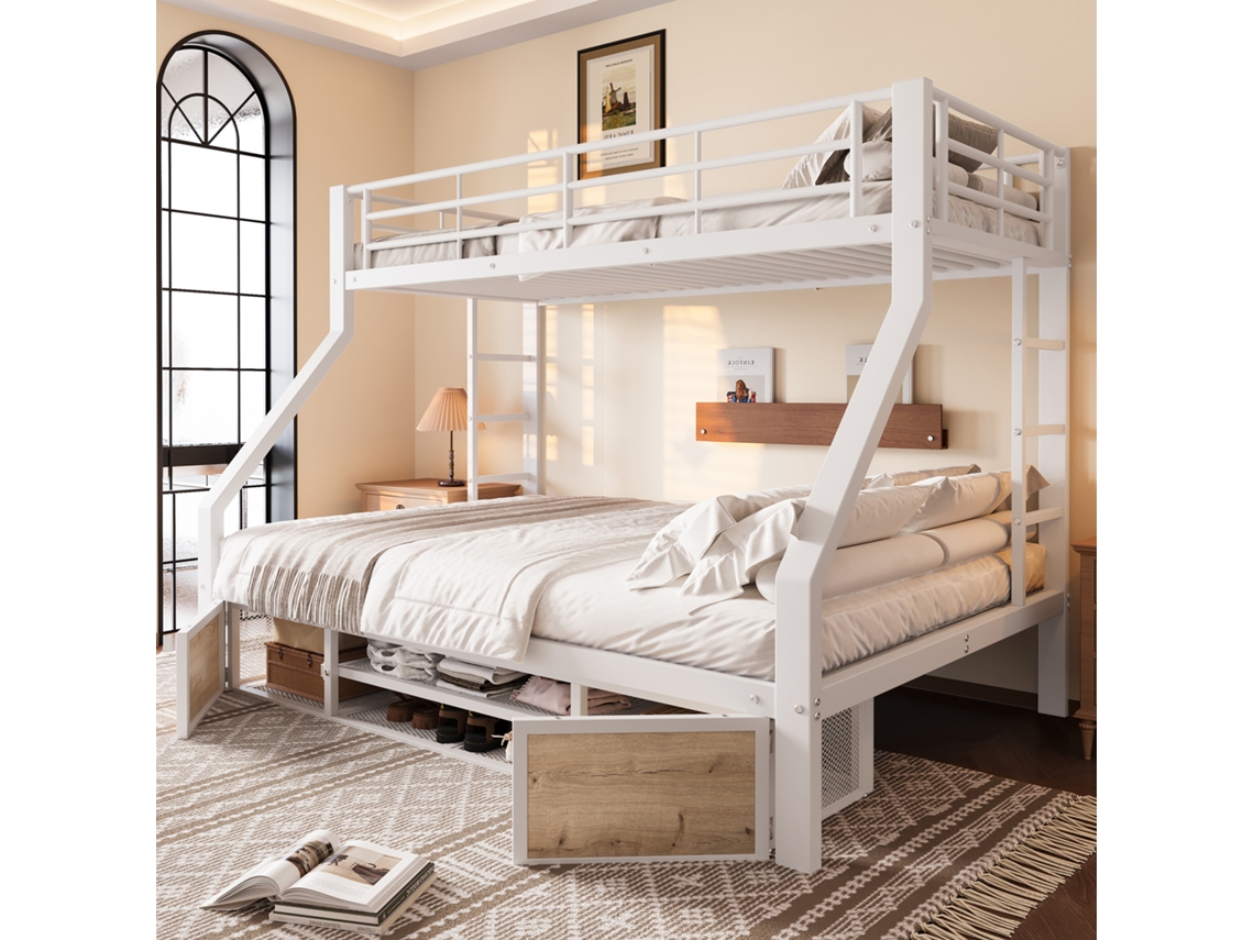 Sofá Reto 4 Lugares Veludo Cotelê Bege, Baú Sob Assentos, Pufe Removível, 280x146x85cm | S/MARCA