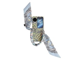 Capa Para Celular Oppo Find N3 Flip Com Bordado De Nuvens Auspiciosas E Cobertura Total, Além De Lenço/pulseira.